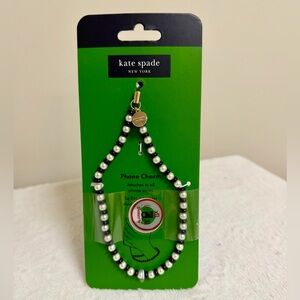 Kate Spade Black and White Beaded Phone Charm